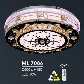 Đèn mâm led trang trí Hufa Ø500*H150 - LED 60W, ánh sáng 3 chế độ ML 7086