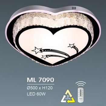 Đèn mâm led trang trí Hufa Ø500*H120 - LED 60W, ánh sáng 3 chế độ ML 7090