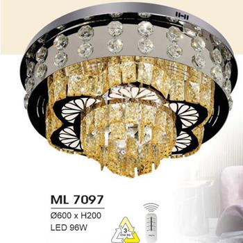 Đèn mâm led trang trí Hufa Ø500*H150 - LED 60W, ánh sáng 3 chế độ ML 7097