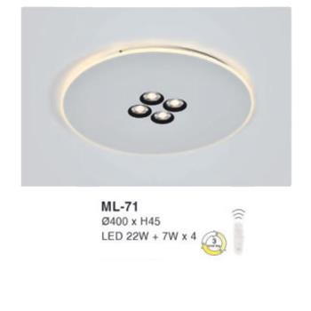 Đèn mâm led 22W + 7W*4 tròn Ø400*H45 - 3 chế độ màu ML-71