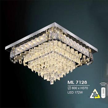 Đèn mâm vuông led trang trí Hufa Ø600*H370 - LED 172W, ánh sáng 3 chế độ ML 7128