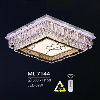 Đèn mâm vuông led trang trí Hufa Ø500*H150 - LED 69W, ánh sáng 3 chế độ ML 7144