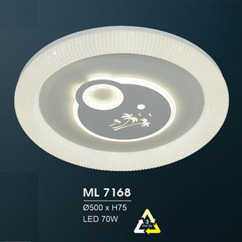 Đèn mâm led trang trí Hufa Ø500*H75 - LED 70W, ánh sáng 3 chế độ ML 7168