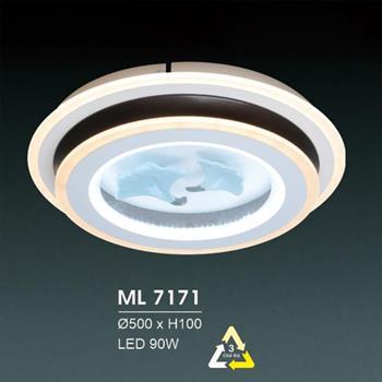 Đèn mâm led trang trí Hufa Ø500*H100 - LED 90W, ánh sáng 3 chế độ ML 7171