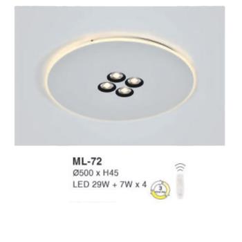 Đèn mâm led 29W + 7W*4 tròn Ø500*H45 - 3 chế độ màu ML-72