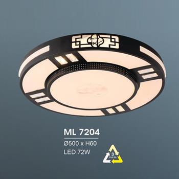 Đèn mâm led trang trí Hufa Ø500*H60 - LED 72W, ánh sáng 3 chế độ ML 7204