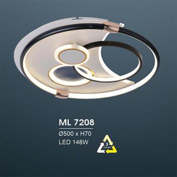 Đèn mâm led trang trí Hufa Ø500*H70 - LED 148W, ánh sáng 3 chế độ ML 7208