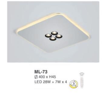 Đèn mâm led 28W + 7W*4 vuông Ø400*H45 - 3 chế độ màu ML-73