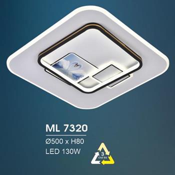 Đèn mâm led trang trí Hufa Ø480*H80 - LED 130W, ánh sáng 3 chế độ ML 7320