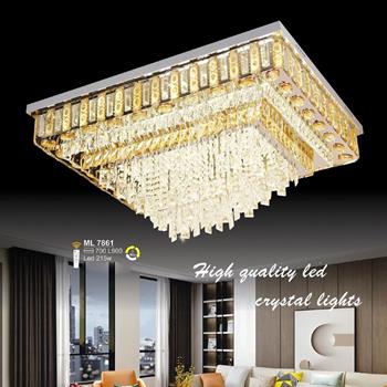 Đèn mâm chữ nhật pha lê Ø700*L900 - LED 215W - 3 màu ánh sáng ML 7861