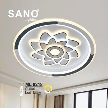 Đèn mâm ốp trần Mica Led 155W - Ø600 - 3 màu ánh sáng - có remote ML 8218