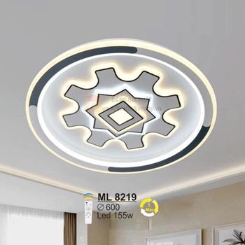 Đèn mâm ốp trần Mica Led 155W - Ø600 - 3 màu ánh sáng - có remote ML 8219