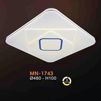 Đèn mâm Verona ốp trần Mica Ø480 x H100, ánh sáng 3 chế độ MN-1743