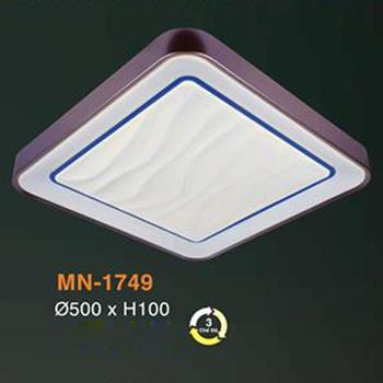 Đèn mâm Verona ốp trần Mica Ø500 x H100, ánh sáng 3 chế độ MN-1749