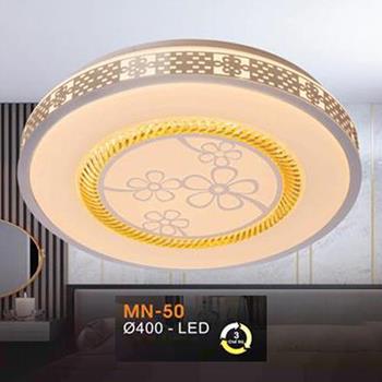 Đèn mâm Verona ốp trần led Mica Ø400, ánh sáng 3 chế độ MN-50