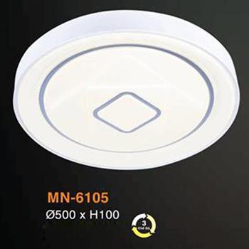 Đèn mâm Verona ốp trần Mica Ø500 x H100, ánh sáng 3 chế độ MN-6105