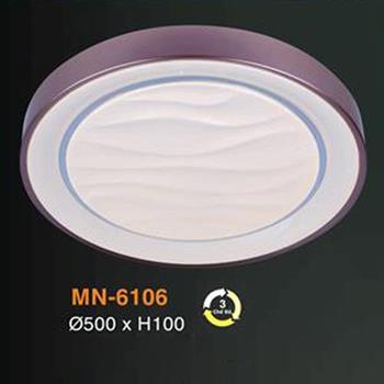 Đèn mâm Verona ốp trần Mica Ø500 x H100, ánh sáng 3 chế độ MN-6106