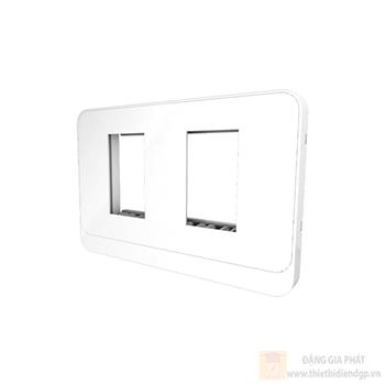 Mặt 2 công tắc ổ cắm âm tường MOC01 80x120x9/2H