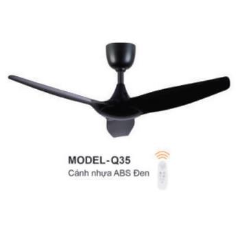 Quạt trần 3 cánh nhựa ABS đen- có remote điều khiển MODEL-Q35