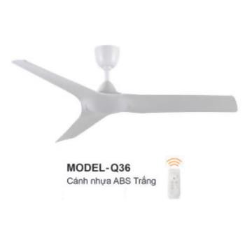 Quạt trần 3 cánh nhựa ABS trắng - có remote điều khiển MODEL-Q36