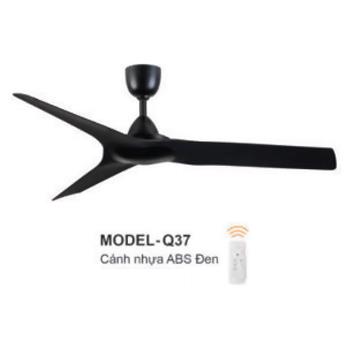 Quạt trần 3 cánh nhựa ABS đen- có remote điều khiển MODEL-Q37