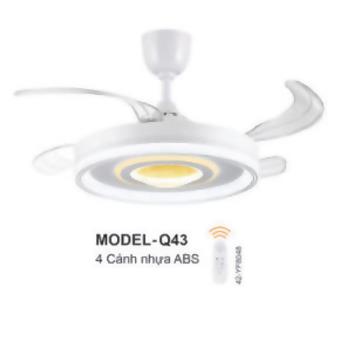 Quạt đèn 4 cánh nhựa ABS - 3 chế độ màu có remote điều khiển MODEL-Q43
