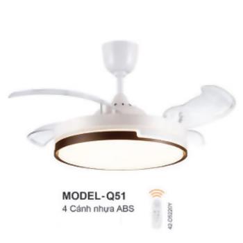 Quạt trần đèn cánh xếp Euroto MODEL-Q51 MODEL-Q51