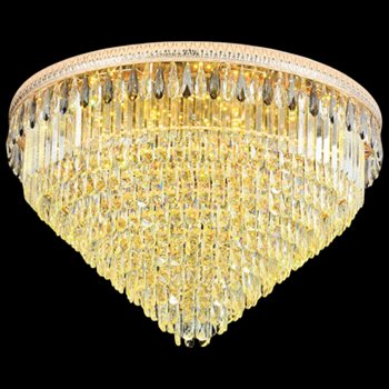 Đèn mâm pha lê Andora Ø950 x H580 - LED 3CĐ + Remote - Pha Lê (Khói + Trong ) MPL-1617/950