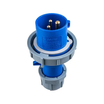 Phích cắm công nghiệp 1 pha MPE loại di động có kẹp giữ dây 2P+E IP67 MPN-0132