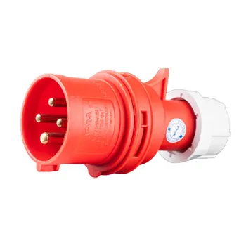 Phích cắm công nghiệp 3 pha MPE loại di động có kẹp giữ dây 3P+E IP44 MPN-014