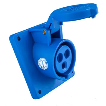 Ổ cắm công nghiệp 1 pha MPE loại cố định bắt trên bảng điện loại xéo 220-240V-2P+E IP44 MPN-4x3