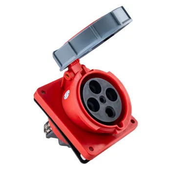 Ổ cắm công nghiệp 3 pha MPE loại cố định bắt trên bảng điện loại xéo 3P+E 380/415V IP67 MPN-4342