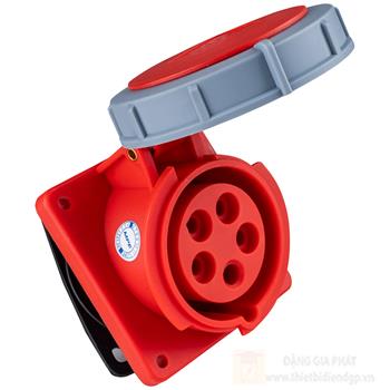 Ổ cắm công nghiệp 3 pha MPE loại cố định bắt trên bảng điện loại xéo 380-415V 3P+N+E IP67 MPN-4152