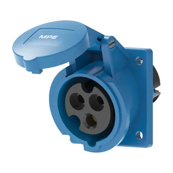 Ổ cắm công nghiệp MPE 2P+E (cố định bắt trên bảng điện xéo) series MPN2 IP44 MPN2-413