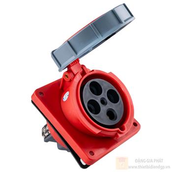 Ổ cắm công nghiệp 3 pha MPE loại cố định bắt trên bảng điện loại xéo 3P+E 380/415V IP67 MPN-4342
