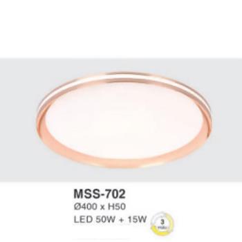 Đèn mâm led tròn siêu sáng 50W+15W - Ø400*H50 - 3 chế độ màu MSS-702