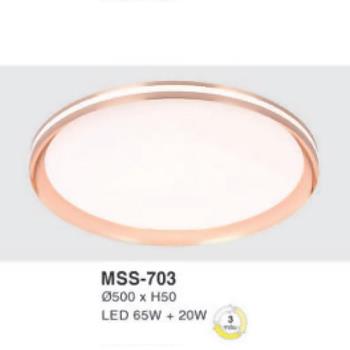 Đèn mâm led tròn siêu sáng 65W+20W - Ø500*H50 - 3 chế độ màu MSS-703
