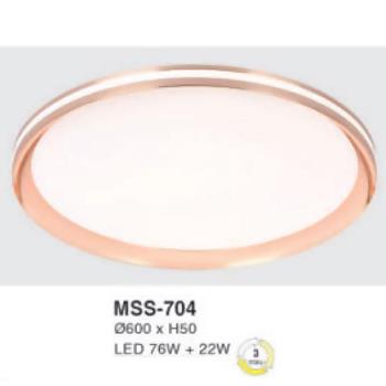 Đèn mâm led tròn siêu sáng 76W+22W - Ø600*H50 - 3 chế độ màu MSS-704