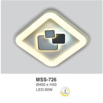Đèn mâm led vuông siêu sáng 60W - Ø400*H50 - 3 chế độ màu MSS-726