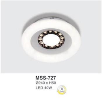 Đèn mâm led tròn siêu sáng 40W - Ø240*H50 - 3 chế độ màu MSS-727