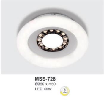 Đèn mâm led tròn siêu sáng 46W - Ø350*H50 - 3 chế độ màu MSS-728