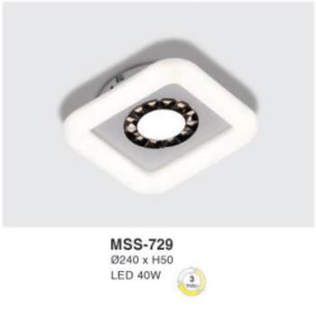 Đèn mâm led vuông siêu sáng 40W - Ø240*H50 - 3 chế độ màu MSS-729