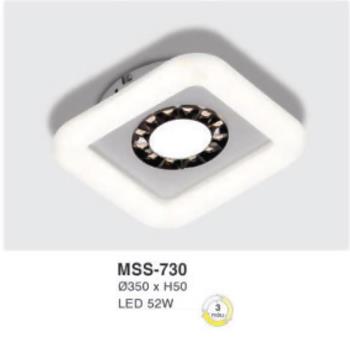 Đèn mâm led vuông siêu sáng 52W - Ø350*H50 - 3 chế độ màu MSS-730