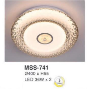 Đèn mâm led tròn siêu sáng 36W*2 - Ø260*H55 - 3 chế độ màu MSS-741