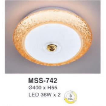 Đèn mâm led tròn siêu sáng 36W*2 - Ø400*H55 - 3 chế độ màu MSS-742