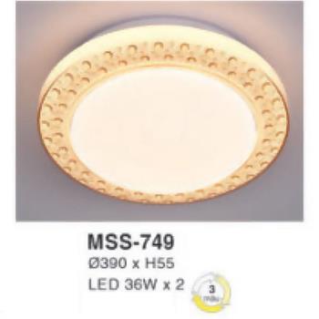 Đèn mâm led tròn siêu sáng 36W*2 - Ø390*H55 - 3 chế độ màu MSS-749
