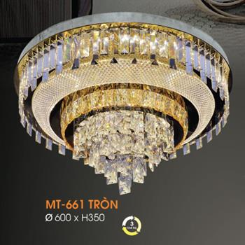 Đèn Mâm pha lê cao cấp Verona Ø600*H350 - 3 chế độ MT-661 TRÒN