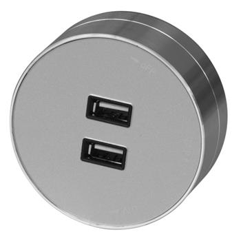 Bộ ổ cắm cao cấp Duhal (chất liệu Aluminum + Acrylic ) 2 USB MxB642