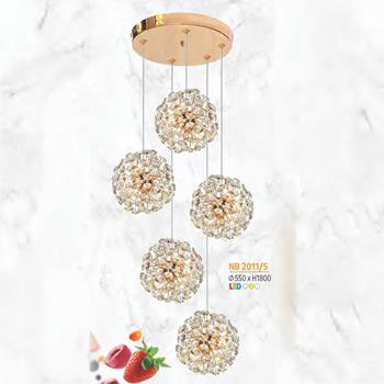 Đèn thả trần Pha Lê trang trí Ø550*H1800 - LED 3 CĐ NB 2011/5