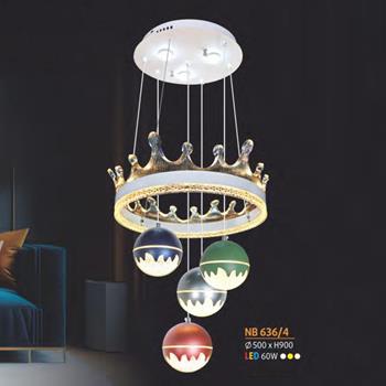 Đèn thả trần trang trí Ø450*H900 - Led 3 màu - 150W NB 636/4